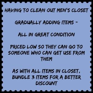 Men's Closet Total Cleanout - Great Buys!